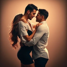A captivating and romantic photograph of a sexy couple embracing each other in a tender moment