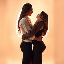 A captivating and romantic photograph of a sexy couple embracing each other in a tender moment