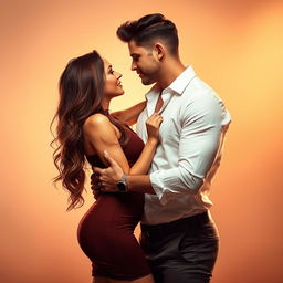A captivating and romantic photograph of a sexy couple embracing each other in a tender moment