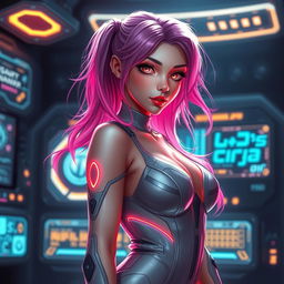 A beautifully designed female AI character with an alluring appearance