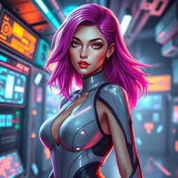 A beautifully designed female AI character with an alluring appearance