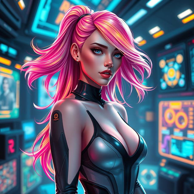 A beautifully designed female AI character with an alluring appearance