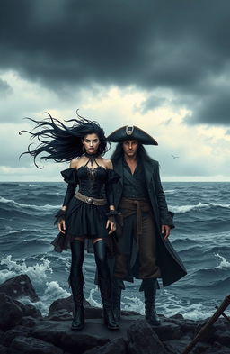 A beautifully gloomy sea scene set in the 1700s with a gothic aesthetic