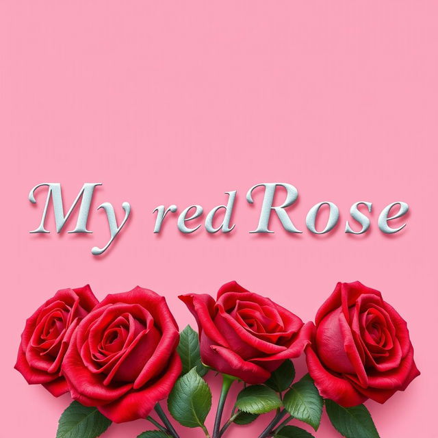 A visually striking design featuring the title 'My Red Rose' prominently displayed in elegant silver font