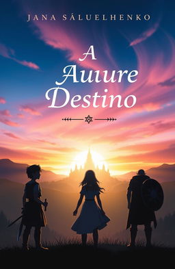 A book cover design for a story titled 'A Aurora do Destino'