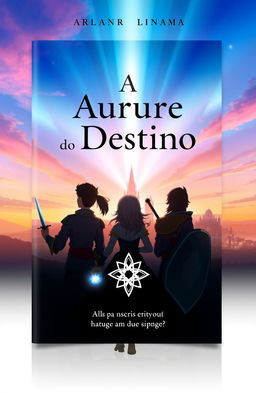 A book cover design for a story titled 'A Aurora do Destino'