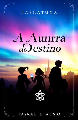 A book cover design for a story titled 'A Aurora do Destino'