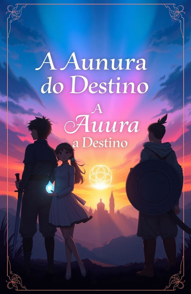 A book cover design for a story titled 'A Aurora do Destino'