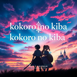 A striking book cover design for a story titled 'kokoro no kiba'