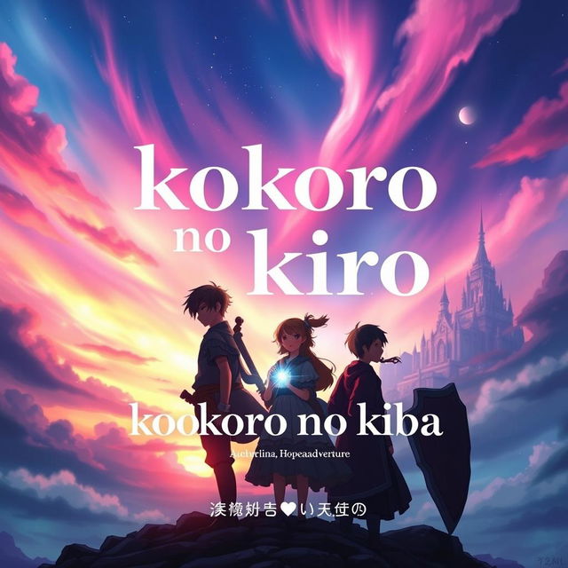 A striking book cover design for a story titled 'kokoro no kiba'