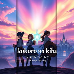 A striking book cover design for a story titled 'kokoro no kiba'