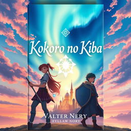 An eye-catching book cover for the story titled 'Kokoro no Kiba', authored by Valter Nery