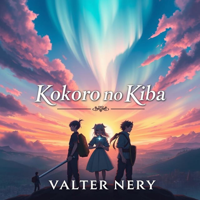 An eye-catching book cover for the story titled 'Kokoro no Kiba', authored by Valter Nery