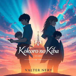 An eye-catching book cover for the story titled 'Kokoro no Kiba', authored by Valter Nery