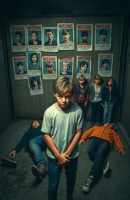 A dramatic scene depicting the aftermath of a mysterious event involving three distinct teenage cliques, each represented by their unique style and fashion