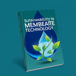 Design a visually striking book cover focused on sustainability in membrane technology