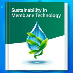 Design a visually striking book cover focused on sustainability in membrane technology