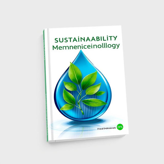 Design a visually striking book cover focused on sustainability in membrane technology