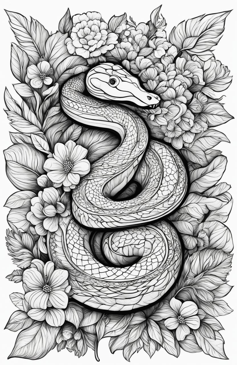 This is a high-quality, intricate digital art coloring page inspired by Johanna Basford's style