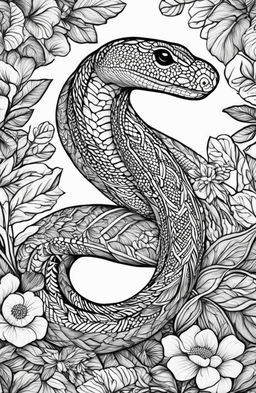 This is a high-quality, intricate digital art coloring page inspired by Johanna Basford's style