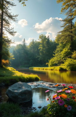 A serene landscape showing the beauty of nature as silence speaks