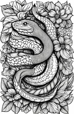 This is a high-quality, intricate digital art coloring page inspired by Johanna Basford's style