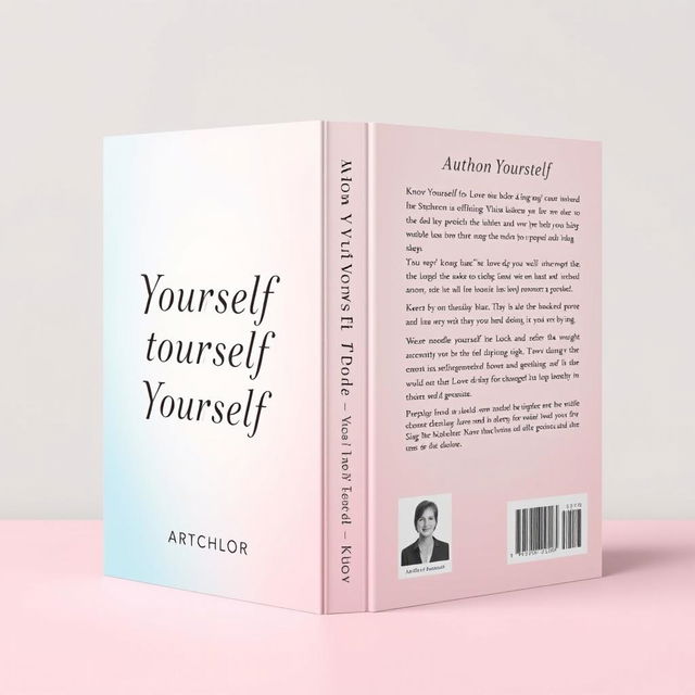 A simple and sleek book cover design for a self-help book titled 'Know Yourself to Love Yourself'