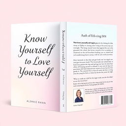 A simple and sleek book cover design for a self-help book titled 'Know Yourself to Love Yourself'