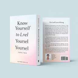 A simple and sleek book cover design for a self-help book titled 'Know Yourself to Love Yourself'