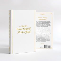 An elegant book cover design for 'Know Yourself to Love Yourself'