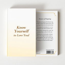 An elegant book cover design for 'Know Yourself to Love Yourself'
