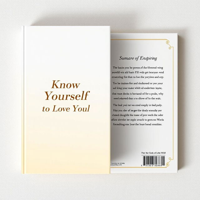 An elegant book cover design for 'Know Yourself to Love Yourself'