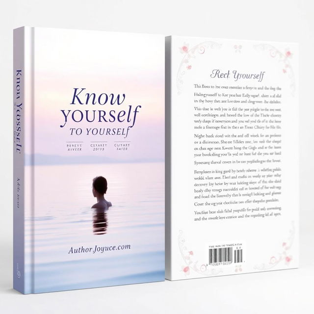 A beautiful and elegant book cover design for a self-help book titled 'Know Yourself to Love Yourself'