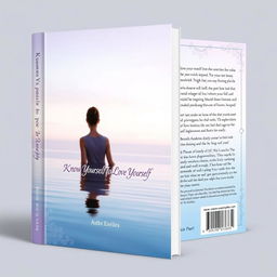 A beautiful and elegant book cover design for a self-help book titled 'Know Yourself to Love Yourself'