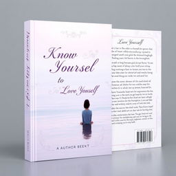 A beautiful and elegant book cover design for a self-help book titled 'Know Yourself to Love Yourself'