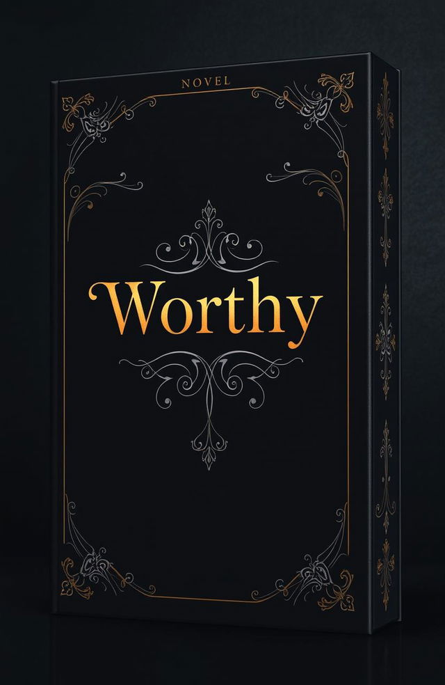 A dark elegant book cover for a novel titled 'Worthy'