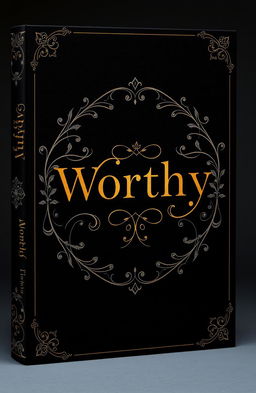 A dark elegant book cover for a novel titled 'Worthy'