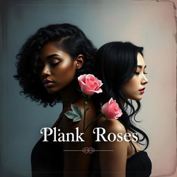 An artistic representation of two women symbolizing black and pink roses