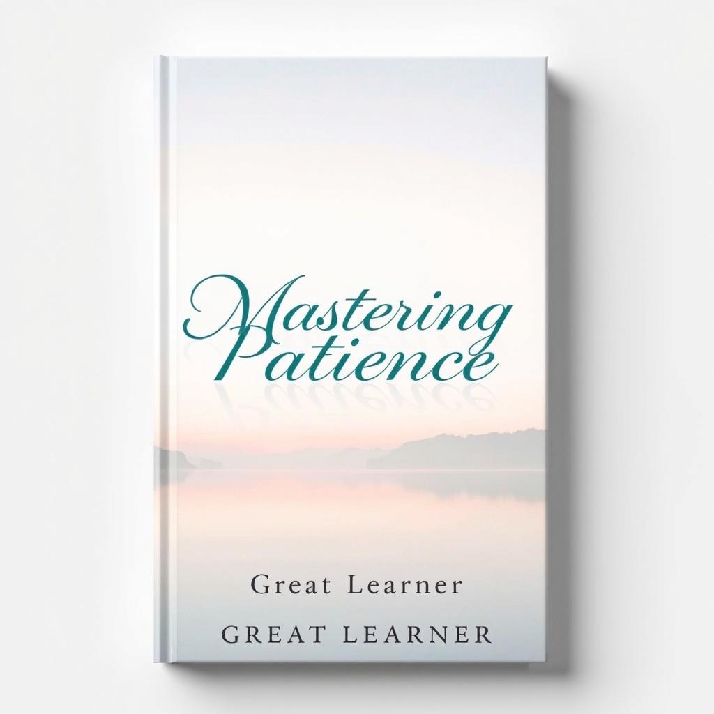 A tranquil book cover design for 'Mastering Patience' by Great Learner