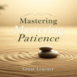 A sophisticated book cover design for 'Mastering Patience' by Great Learner