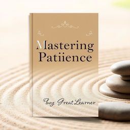 A sophisticated book cover design for 'Mastering Patience' by Great Learner