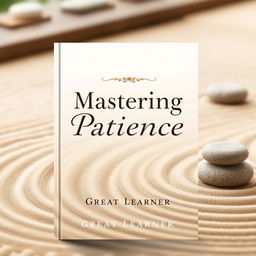 A sophisticated book cover design for 'Mastering Patience' by Great Learner