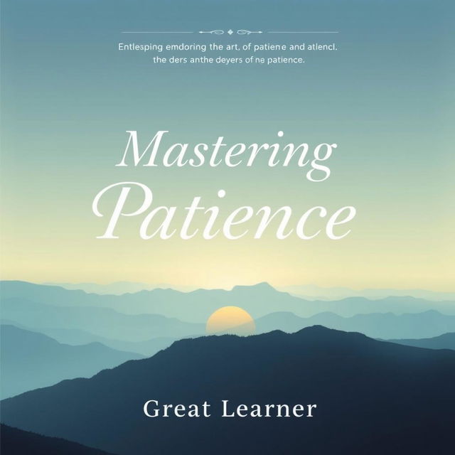 A calming book cover design for 'Mastering Patience' by Great Learner