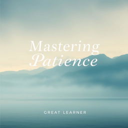A calming book cover design for 'Mastering Patience' by Great Learner