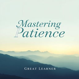 A calming book cover design for 'Mastering Patience' by Great Learner