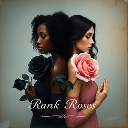 An artistic representation of two women symbolizing black and pink roses
