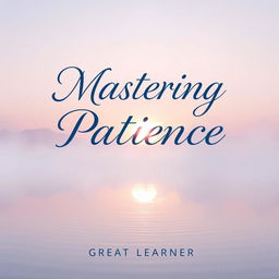 A beautiful and peaceful book cover design for 'Mastering Patience' by Great Learner