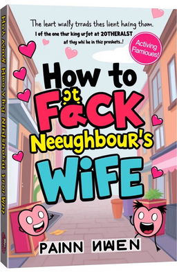 A provocative and cheeky book cover design featuring the title 'How to F☆ck Your Neighbour’s Wife' in bold, playful typography
