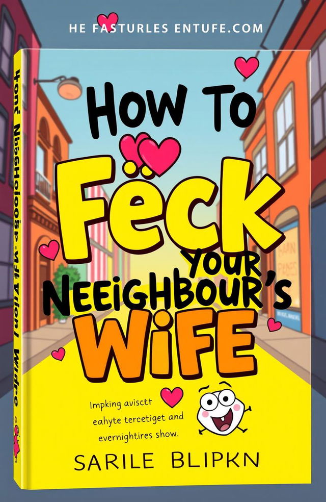 A provocative and cheeky book cover design featuring the title 'How to F☆ck Your Neighbour’s Wife' in bold, playful typography