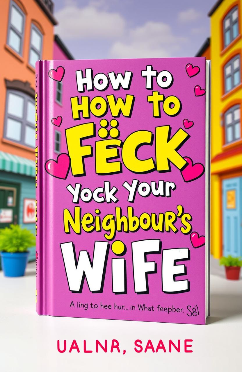 A provocative and cheeky book cover design featuring the title 'How to F☆ck Your Neighbour’s Wife' in bold, playful typography